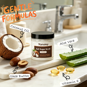 Gommage corporel hydratant et exfoliant Yansley contenant de l'huile de noix de coco, de l'aloe vera, des propriétés anti-rides et blanchissantes - Product Image 2