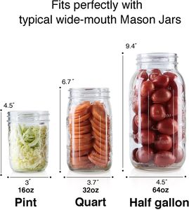 Kết cấu độc đáo thiết kế lên men thủy tinh Trọng lượng với dễ dàng grip xử lý cho miệng rộng <span class=keywords><strong>Mason</strong></span> lọ - Product Image 3