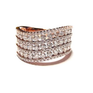 Bague de fiançailles 12mm, anneau de fiançailles, couleur or Rose blanc, diamant rond et fin, bijoux fins, cadeau pour femme, 18k - Product Image 1