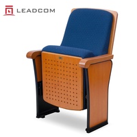 Chaise d'auditorium pliable moderne et durable LEADCOM LS-623 avec tablette arrière pour l'école, l'église, la synagogue, les lieux de culte