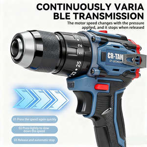 Perceuse sans fil Cisivis 16,8 V, tournevis à vitesse variable sans clé 10 mm, moteur sans balais 2 vitesses OEM, 2000 mAh, outil électrique pour bricolage à domicile - Product Image 3