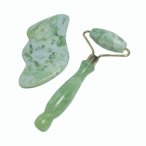 Non teint sans produits chimiques couleur verte xiuyan pierre personnalisation logo personnalisé jade gua massage set sha vente en gros - Product Image 3