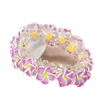 Bracelets de perles de cristal de fleur de frangipanier en argile douce classique faits à la main bijoux à la mode pour les vacances à la plage accessoire en gros