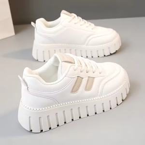 2026 Women's Sporty Shoes Thick Sole Heightening Breathable Anti-Slip Casual Board Round Head Student Shoes Spring Summer Autumn - Product Image 3