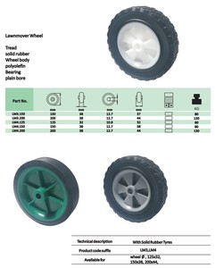 Rueda de รถเข็นยางพลาสติกพับได้8นิ้ว8*1.75ทนทานปรับแต่งได้เครื่องมือทำสวนขนาดเล็ก - Product Image 6