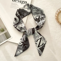 Sjaals Dames Alfabetische Print Luxe Zijden Portemonnee Decoratie Accessoires voor Vrouwen Geprint Handtas Tas Sjaal Strik Zijde