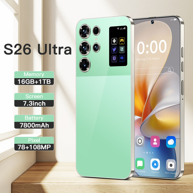 High End Galax S26 Ultra 16GB Smart Android Phone 7800mah 5G Dual SIM Dual Standby Unlocked Smartphone