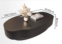 Table basse ovale moderne en pierre frittée italienne, ensemble de 2 tables gigognes en quartz pour salon, vente en gros usine