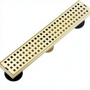 Gurberry.<span class=keywords><strong>com</strong></span> - Desagüe de Piso Rectangular para Baño de 16 Pulgadas, con Tapa Extraíble, Patas Ajustables, Filtro para Cabello, Acero Inoxidable SUS304 - Product Image 1