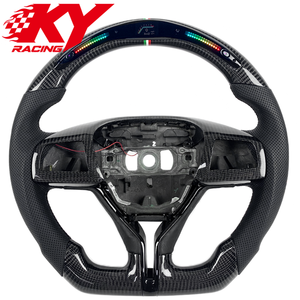 Accesorios Interiores para Automóviles Maserati Levante Ghibli Quattroporte, Volante de Fibra de Carbono con LED Personalizado en Cuero Genuino - Product Image 1