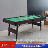 Mesa de Billar Americana Plegable Negra, Multifuncional para Niños, de Interior, Dos en Uno, Tres en Uno, Juego Completo