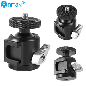 หัวขาตั้งกล้องอะลูมิเนียมอัลลอยด์ BEXIN ขนาด 33 มม. พร้อมฐาน Cold Shoe สำหรับอุปกรณ์ถ่ายทอดสดและวิดีโอบล็อก - Product Image 3