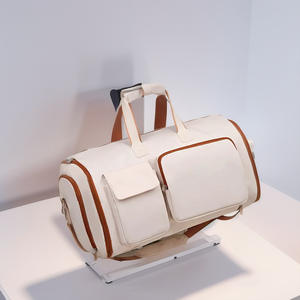 Wholesale Large Capacity <b>Nylon</b> Gym Bag Zipper Custom Logo Wet Dry Separation Waterproof Stock Travel Bag <b>Lady</b> Fashion Style - Product Image 1