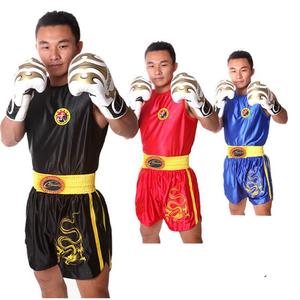 กางเกงมวยไทย เสื้อยืด MMA กังฟู วูซู เสื้อผ้าศิลปะการต่อสู้ ซานด้า แรชการ์ด กางเกงมวย ชุดแสดงสำหรับผู้ชายและผู้หญิง - Product Image 5