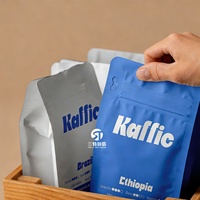 Sacs d'emballage personnalisés imprimés pour thé, café en grains, fond plat, à soufflet, avec fermeture éclair, pour chewing-gum et aliments pour animaux de compagnie, qualité alimentaire