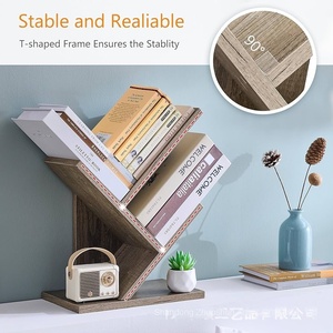 Creative Tree-Shaped Wooden Bookshelf Multi-Layer Simple <strong>Bookrack</strong> for Students Book Magazine Display Rack for Small Storage - Product Image 4