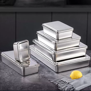 Usine en gros 304 acier inoxydable Tiramisu <span class=keywords><strong>Dessert</strong></span> couvercle plateau vente chaude plat plateau de <span class=keywords><strong>Service</strong></span> alimentaire épaissi plats assiettes - Product Image 1