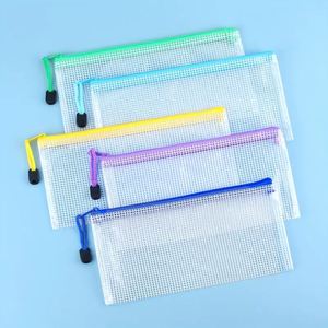 A4 Clear Zipper <b>File</b> Pouch with Mesh - Waterproof PVC Document Organizer for School Office Travel Business Essentials - Product Image 2