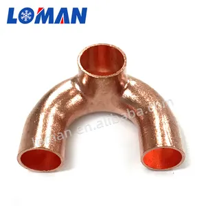 LOMAN Hot sale made in china copper welding refrigerator air conditioner Pipe tee 3-way copper Fitting pipe
