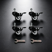 Accessoires de cadre de simulateur : Roue pivotante et pied de nivellement avec plaque de connexion pour profilé aluminium de cockpit de simulation de vol