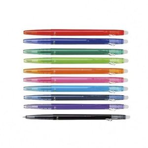 Stylo à encre gel effaçable avec gomme, couleur personnalisable (multicolore), design fin en plastique pour usage promotionnel - Product Image 1