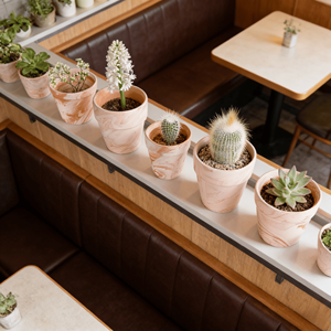 Pot de fleurs en terre cuite rouge macchiato, céramique émaillée, écologique et durable, respirant, pour plantes succulentes et orchidées, pour la maison et le jardin - Product Image 3