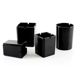 10.2 x10.2 x 11.5cm deep Square wind proof melamine ashtray for indoor & outdoor
