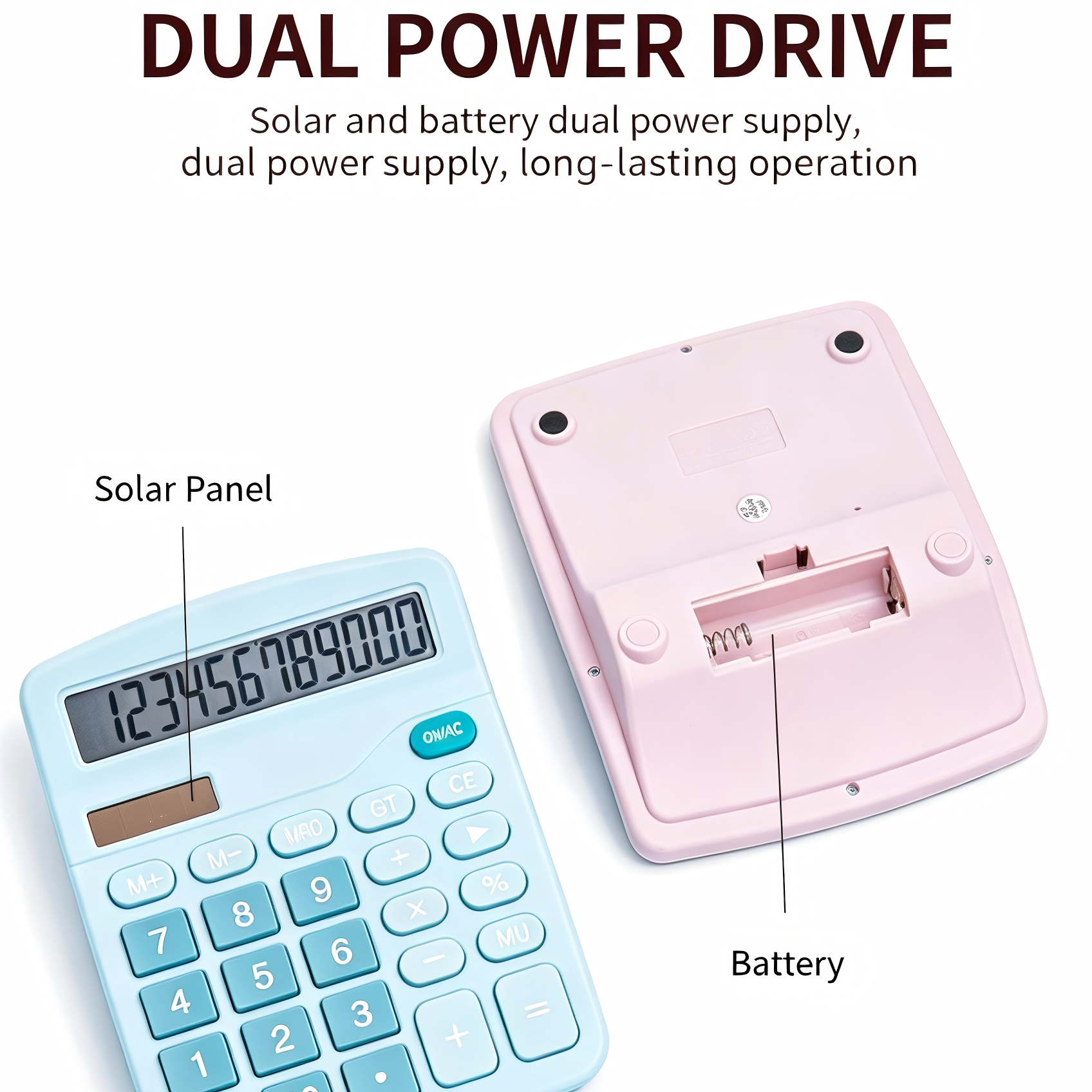 12 Digit Large LCD Display Desktop <strong>Calculator</strong> <strong>Solar</strong> Battery Dual <strong>Power</strong> Macaron Color Office Student Electronic <strong>Calculator</strong>