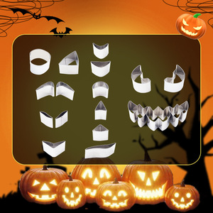 ชุดแม่<span class=keywords><strong>พ</strong></span>ิม<span class=keywords><strong>พ</strong></span>์คุกกี้สแตนเลส 18 ชิ้น สำหรับฮาโลวีน รูปฟักทอง ผี แมงมุม สำหรับแกะสลัก ตัด แต่งหน้า<span class=keywords><strong>เค้ก</strong></span> และอบขนม - Product Image 2