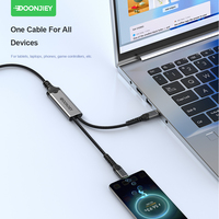 Câble de charge rapide Type-C 2-en-1 PD 140W pour téléphone portable et ordinateur portable avec construction en alliage d'aluminium et en nylon tressé