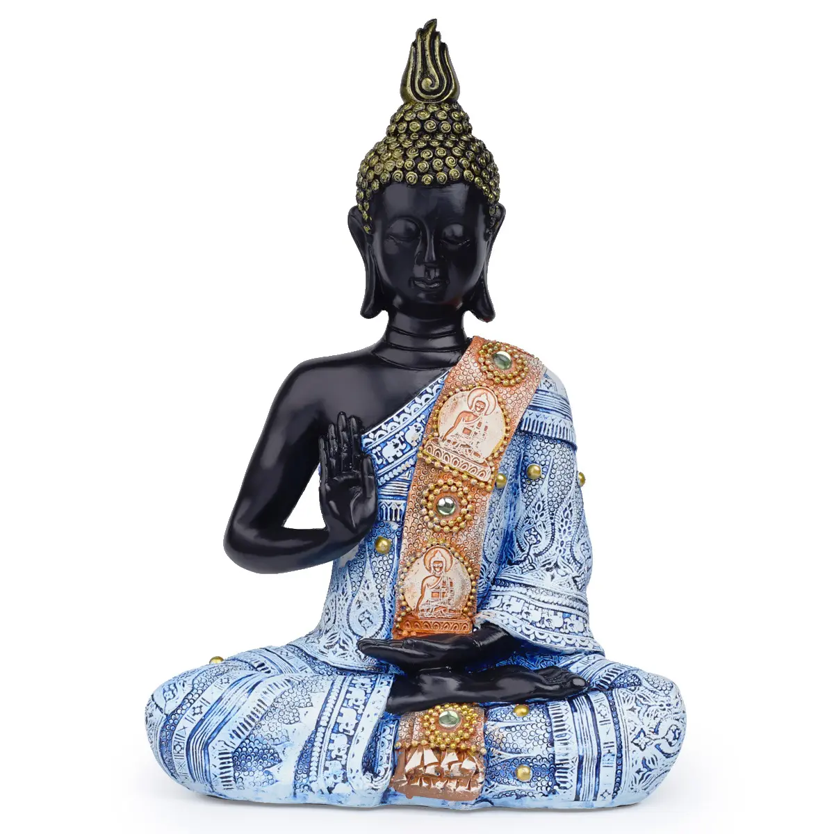 Statue de bouddha bleu jojo en résine, vente en gros, artisanat Folk, décoration intérieure, décoration de la maison, en plein air, livraison gratuite