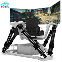 Machine commerciale de simulateur de conduite de voiture de course de réalité virtuelle 9d Vr simulateur de course F1 à trois écrans jeu chaud