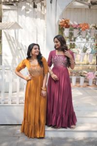 Vestido Georgette DE TRABAJO bordado multihilo para boda y ocasión de fiesta vestido de novia a precio mayorista - Product Image 2