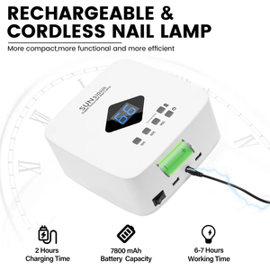 Lámpara de Uñas de <span class=keywords><strong>120W</strong></span> con 4 Ajustes de Temporizador Luz UV Recargable para Curado de Esmalte en Gel - Product Image 3