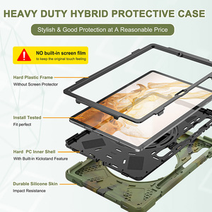 Custodia per Tablet in Silicone con Slot per Penna per <span class=keywords><strong>Samsung</strong></span> <span class=keywords><strong>Galaxy</strong></span> <span class=keywords><strong>Tab</strong></span> <span class=keywords><strong>S8</strong></span> <span class=keywords><strong>Plus</strong></span>/S7 <span class=keywords><strong>Plus</strong></span>/S7 FE, Supporto Girevole Universale e Tracolla - Product Image 5