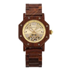 Relojes mecánicos de madera natural con movimiento chino, relojes mecánicos de madera impermeables para hombre - Product Image 3