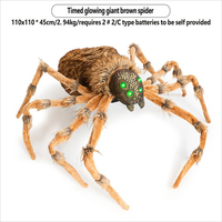 Grande araignée-loup d'Halloween de 2 m avec minuterie et yeux lumineux pour la décoration de maison hantée ou de bar