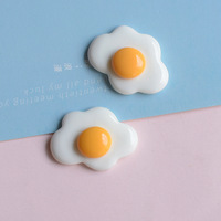 Ciondoli in resina a forma di uova fritte, cabochon piatti a forma di toast, accessori decorativi fai da te per scrapbooking e fermagli per capelli