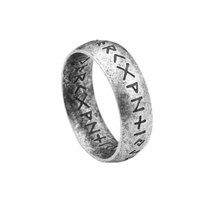Yunnique – bague pour hommes avec lettres vikings, en acier inoxydable, avec runes nordiques, bague à la mode, cadeau pour hommes - Product Image 5