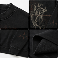 Nuovo Design Felpa Girocollo Personalizzata in Tessuto Anatomico Plus Size TC French Terry con Stampa a Scarica, Fabbrica di Abbigliamento OEM ODM