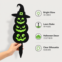 Décorations d'Halloween phosphorescentes pour jardin : panneaux, citrouilles, maisons hantées, squelettes, pierres tombales, écrevisses pour pelouse et allées extérieures