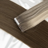 Extensions de cheveux invisibles à bandes adhésives Leshine en cuir PU pleine épaisseur, cheveux humains russes Remy non traités, 2,5g