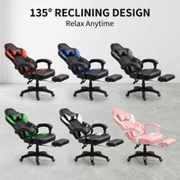 Chaise de jeu en cuir AOR, chaise de bureau, chaise de cybercafé, design ergonomique industriel, base pivotante, inclinable et réglable, pour chambre à coucher