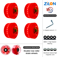 Patins à roulettes à double rangée à quatre roues 5832 mm, lumineux, silencieux, résistants à l'usure, coque en PU, PP, PVC, colorés, clignotants, pour enfants