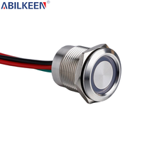 Premium 19mm 12V IP67 dapat diredupkan saklar sentuh lampu latar LED Gang ganda kompatibel dengan kebanyakan lampu LED untuk penggunaan rumah kantor Hotel