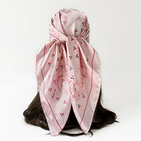 HZM-61283 Foulard de tête pour femme, style satin de soie, bandana, pour le coiffage et la nuit, grand carré 35 pouces