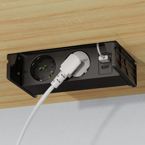 <span class=keywords><strong>Multiprise</strong></span> escamotable <span class=keywords><strong>encastrable</strong></span> standard USA en cuivre avec 2 prises CA industrielles et ports USB Type-C pour maison et bureau - Product Image 2