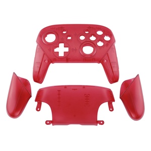 EXtremeRate Clear Red Faceplate Backplate Handles DIY Replacement Full Housing Shell Cover for <b>Switch</b> Pro Controller - Product Image 1