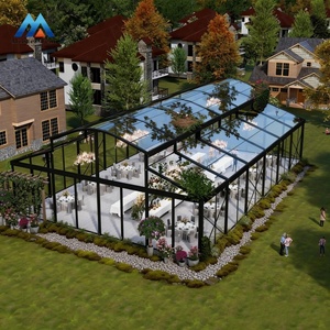 Tente de réception de luxe transparente noire pour événements extérieurs, chapiteau <span class=keywords><strong>orangerie</strong></span>, tentes atrium pour événements - Product Image 3