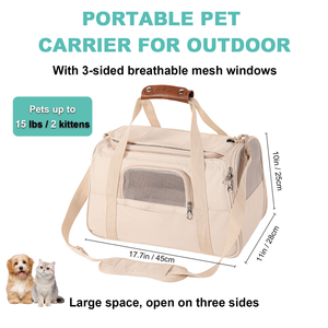 Elite Travel <b>Pet</b> Cabin: 3-Side Entry Cat <b>Carrier</b> with Luggage Sleeve Anti-Collapse Frame & Washable Fleece Bed for Stress-Free - Product Image 6